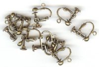 5 Pairs of Screw-on Antique Gold Earrings with Loop